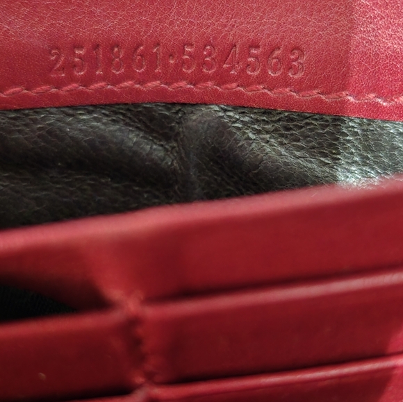 Gucci Heart monogram canvas long wallet with red leather trim - Picture 4 of 15